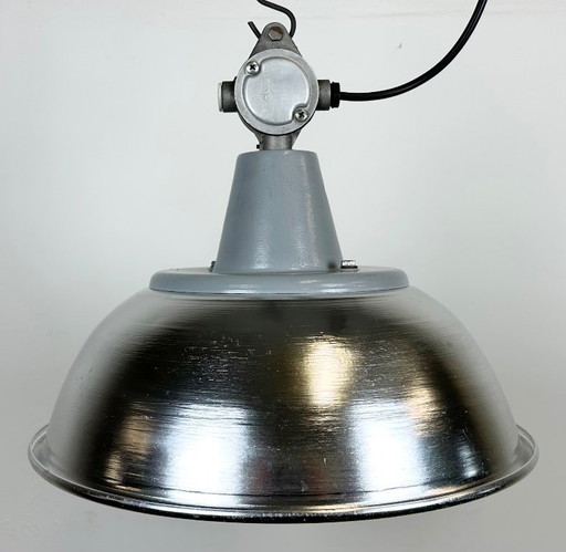 Lámpara colgante industrial italiana de aluminio de Fael Luce, años 70