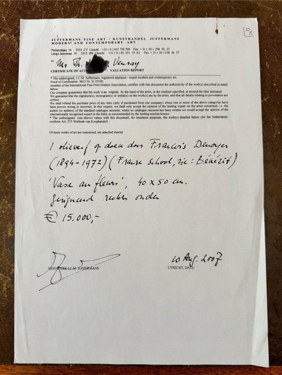 Image 1 of Francois Desnoyer (1894-1972) Olie op doek.