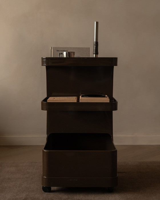 Image 1 of Carrello vintage Marc Held per Prisunic – carrello di servizio Space Age marrone