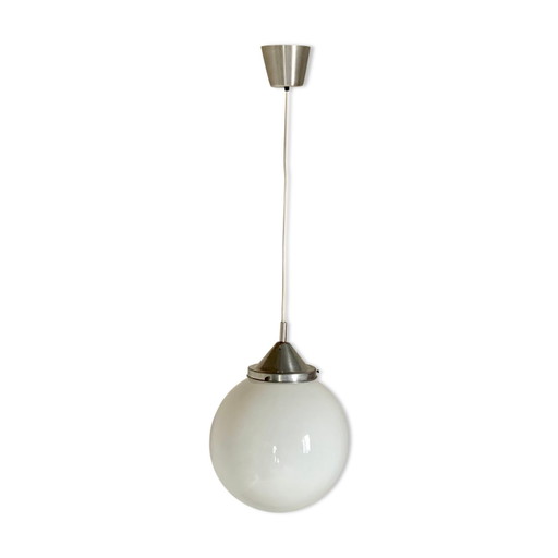 Vintage suspension ball opaline white diameter 30 cm – hanglampen, Aluminium