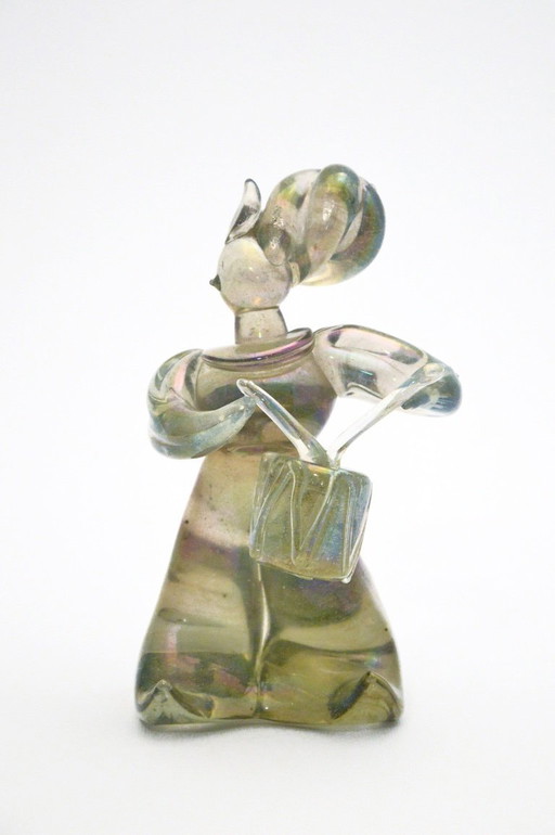 Tamburino statuette by Seguso Vetri d'Arte, 1930s