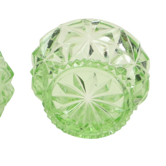 Image 1 of Set de toilette en cristal vert Set Boudoir