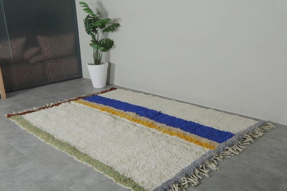 Image 1 of Alfombra marroquí de pura lana con coloridos estampados, 2/3 m