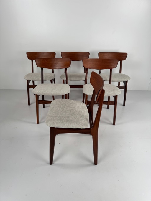 Juego de seis sillas de comedor, Schiønning & Elgaard, Dinamarca, años 60 – eetkamerstoelen, Wood (photo 2 of 15)