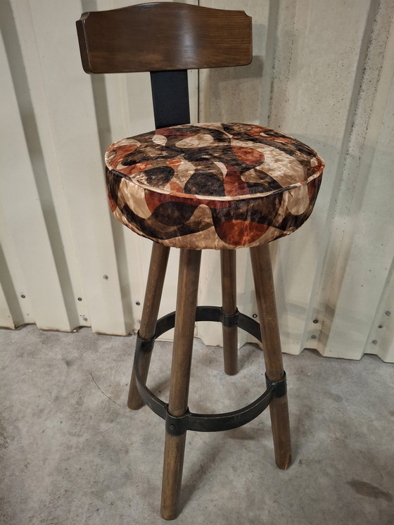 Image 1 of 4x Bar stool bar chair stool vintage brutalist design