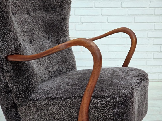 1960s, Danish armchair, reupholstered, genuine sheepskin. – Other (photo 20 of 22)
