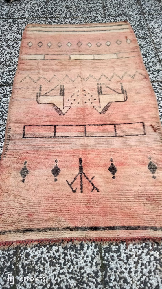 Image 1 of Handgeknüpfter Berberteppich aus Wolle, 200 x 104 cm