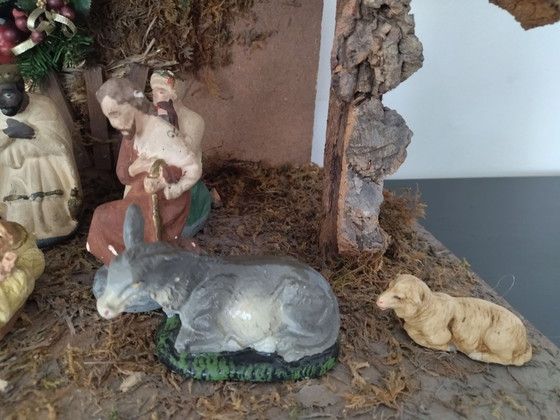 Grand crèche de Noël vintage, Objets déco, Bois, Autre, Marron (photo 7 sur 9)