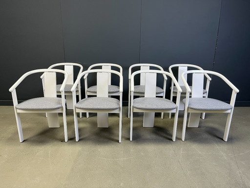 Chaises de salle à manger espagnoles post-modernes, ensemble de 8 - années 1980