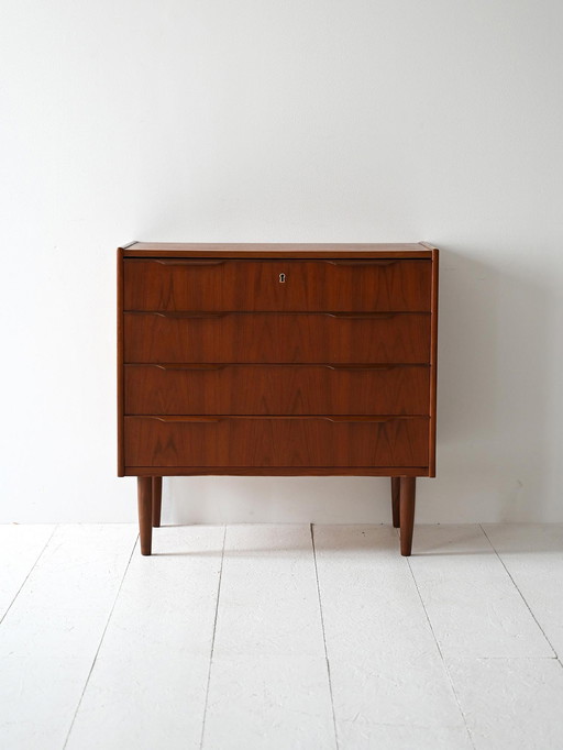 Danish Vintage Teak Chest of Drawers, 1960s – Dark Finish