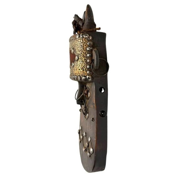 31 cm Antique Wooden Marka Mask Brass | Exclusive Wall Art | 500g – Sculpture, Iron, Copper (photo 4 of 4)