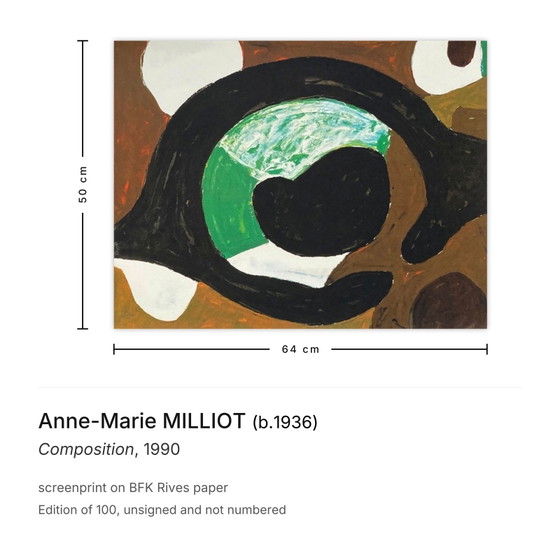 Anne-Marie MILLIOT Siebdruckkomposition 1990 – Lithographien & Drucke, Paper (photo 3 of 5)