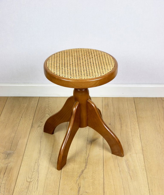 Image 1 of Adjustable vintage round piano stool