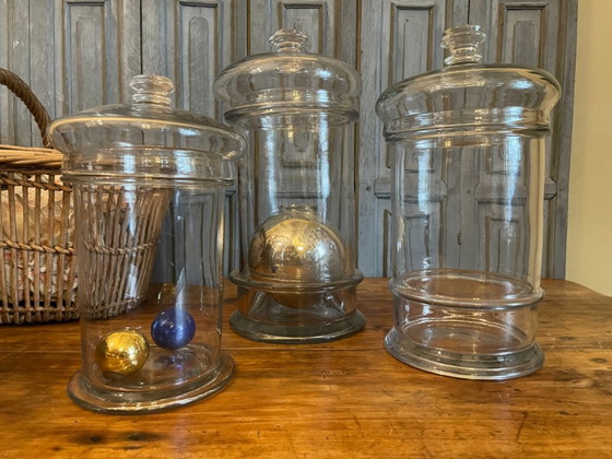 Lotto di 3 Barattoli per Caramelle Antichi Francesi del XIX Secolo – Oggetti decorativi, Vetro (photo 2 of 12)