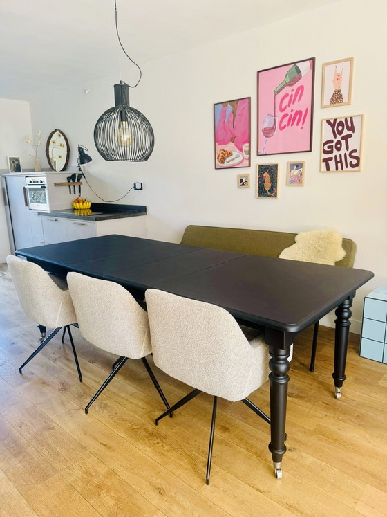 Image 1 of Eichholtz coulissen tafel (mat zwart)