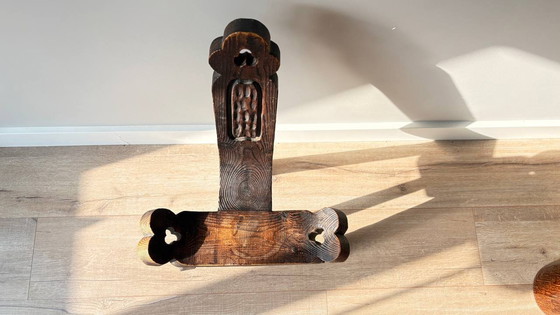 Image 1 of Unieke handgemaakte houten stoel – rustiek & sculpturaal