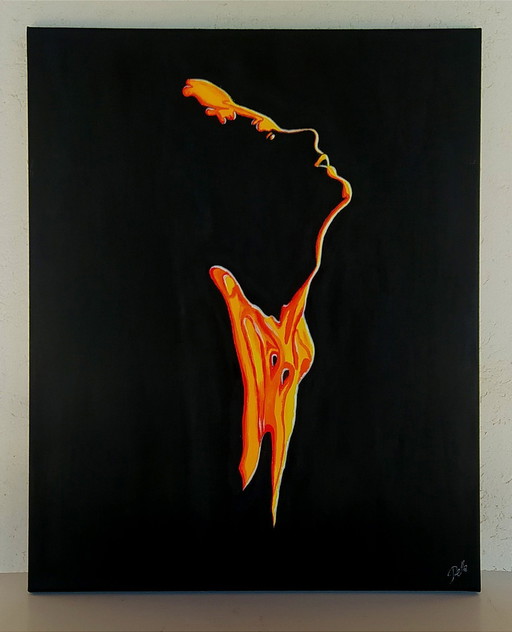 Artist painting - Della Camilleri - Lava