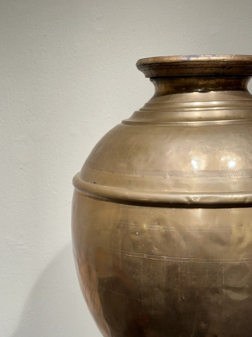 Antikes chinesisches Kupferwassergefäß – glazen karaffen, Copper (photo 2 of 4)