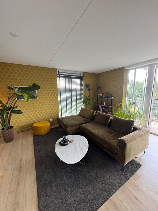 Green Velvet corner sofa - 3 meters wide