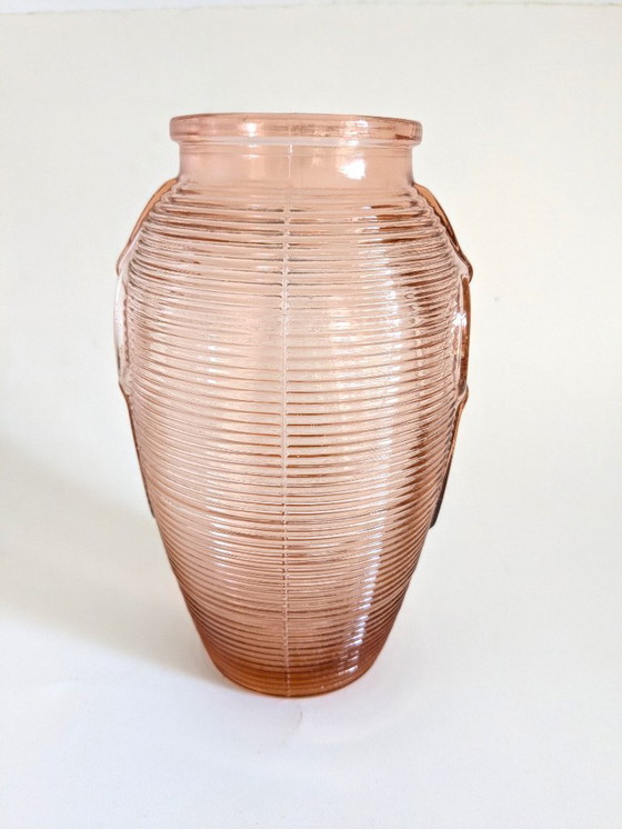 Image 1 of Pair of Art Deco molded glass vases