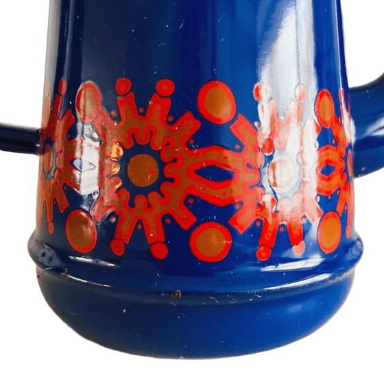 Image 1 of Cafetière vintage Finel Arabia émail bleu Kaj Gabriel Franck années 1960