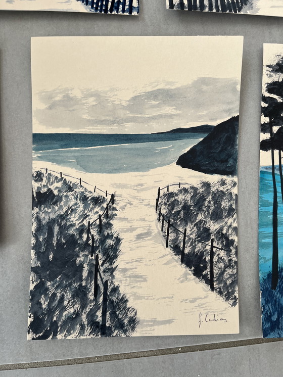 Image 1 of Serie di 9 schizzi su carta 21x15cm.