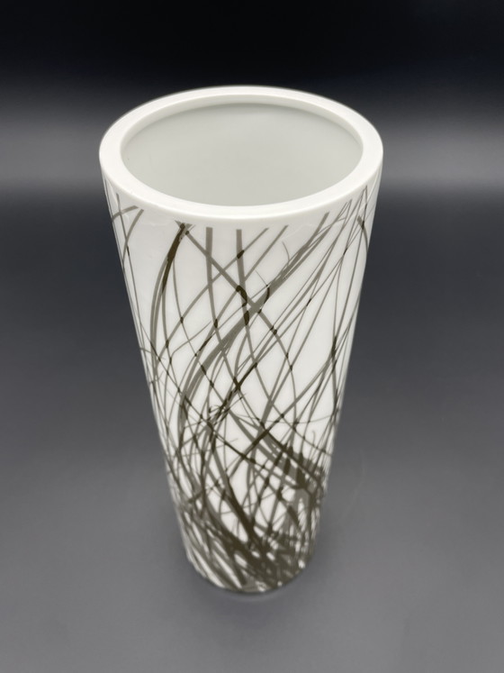 Arzberg Porcelain Vase 1970s, Stylized Grass Motif – Glass (photo 4 of 6)