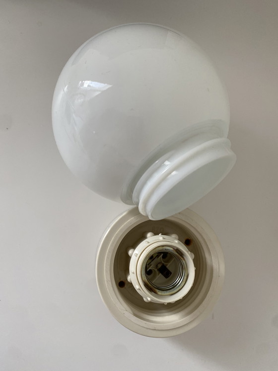 Image 1 of Lampada da soffitto vintage a globo - lampada da parete - vetro smerigliato