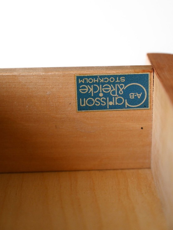 Image 1 of Deense nachtkastjes uit de jaren 40 en 50 in mahonie en berkenhout