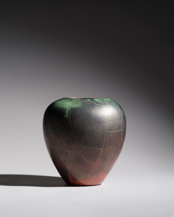 Image 1 of Vaso scultoreo Art Déco Bauhaus Studiokeramik Paul Dresler Grootenburg Crackle