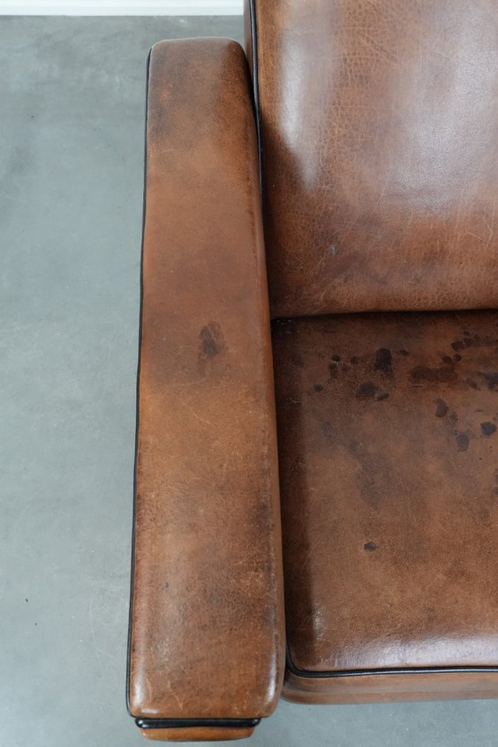 Image 1 of Poltrona reclinabile regolabile in pelle di pecora dal design elegante