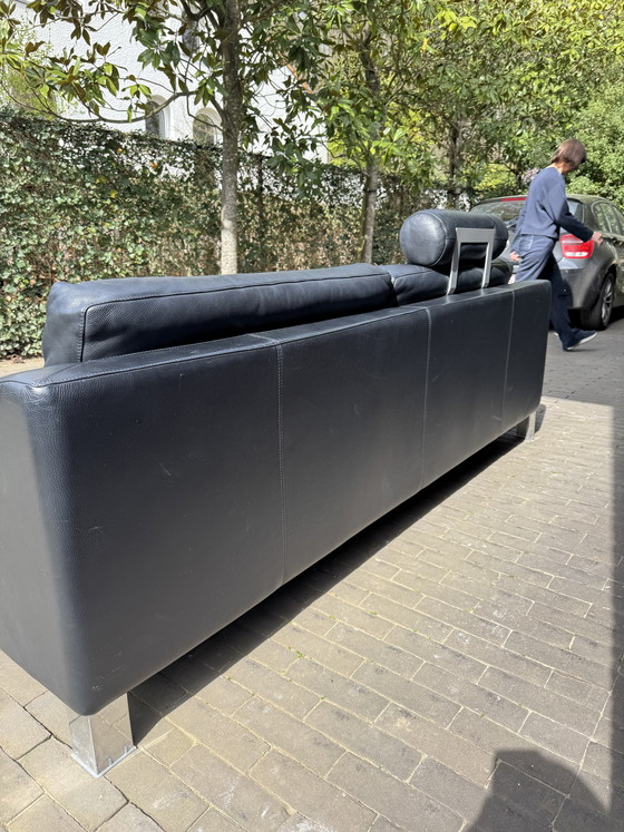 Image 1 of 2x Leolux three-seater leather sofas