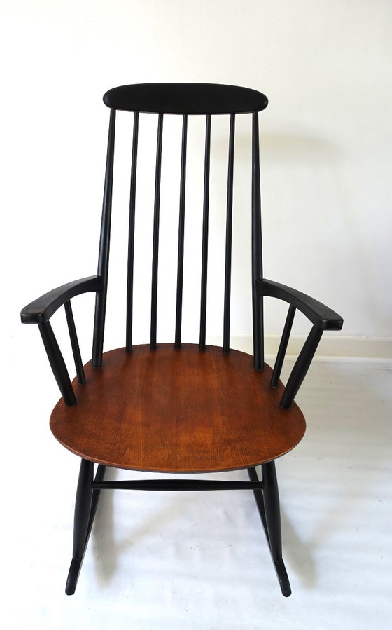 Roland Rainer High Back 1960 Sedia a dondolo IImari Tapiovaara – Hagafors Stolfabrik, Sedie a dondolo, Wood (photo 15 of 16)