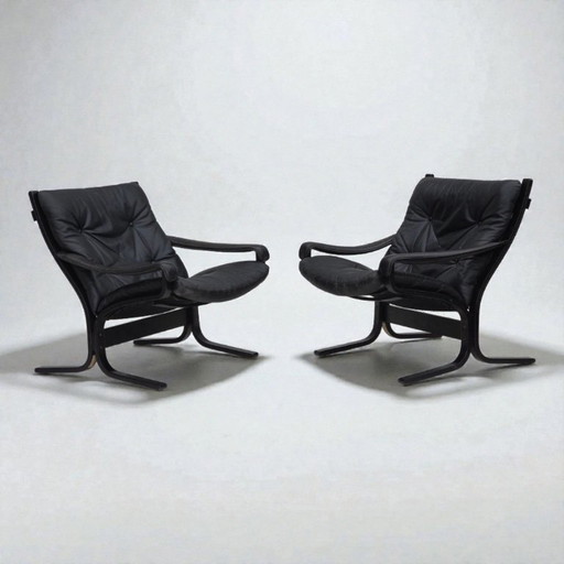 1970s, Norwegian design by Ingmar Relling, model "Siesta", furniture leather.