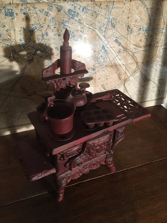 Stufa, stufa in ghisa in miniatura + utensili – Oggetti decorativi, Vintage (photo 6 of 15)