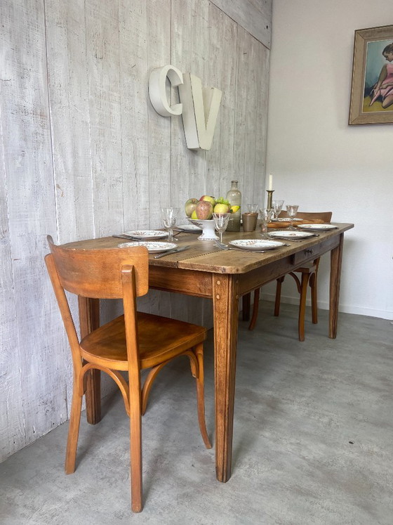 Image 1 of Ancienne table de ferme 170x78cm
