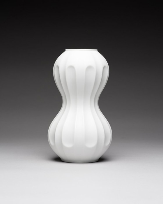 Image 1 of SELTENE Op-Art-Vase aus Biskuitporzellan, Heinrich Fuchs, Hutschenreuther, Archais