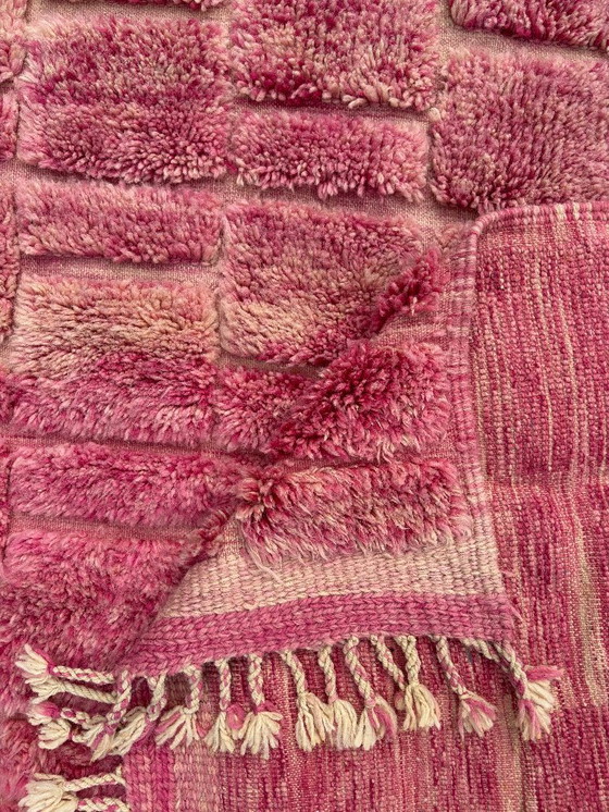 Image 1 of MAROKAAN CHECKERED PINK Wollen Vloerkleed 160x220 cm