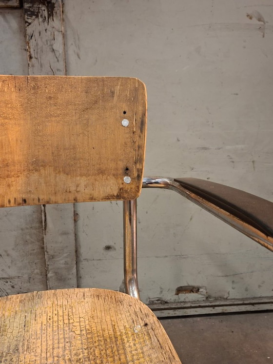 Image 1 of Sedia vintage con struttura tubolare De Wit modello 1012 anni '50