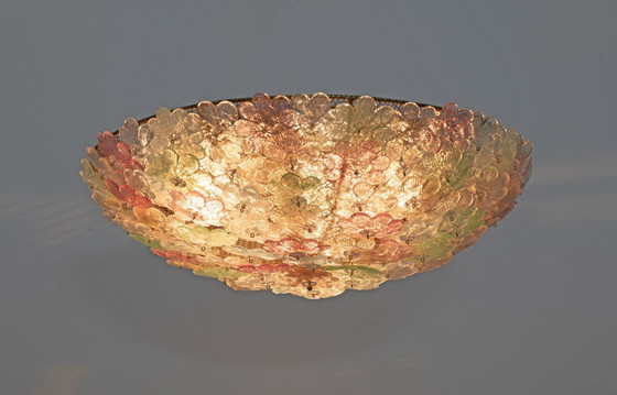 Image 1 of Lámpara de techo de cristal de Murano de estilo moderno de mediados de siglo, atribuida a Barovier & Toso, años 50