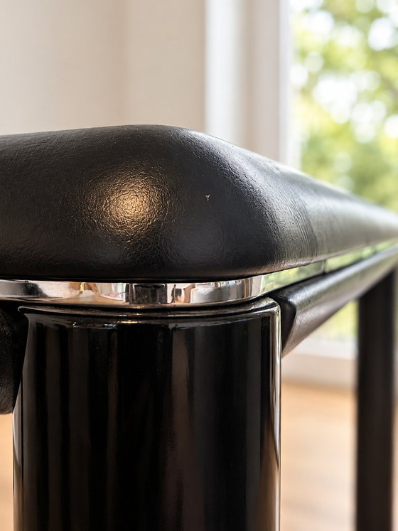 Charles Pfister for Knoll International – Pfister Table, C. 1979 – Bureaux, Leather, Metal (photo 3 of 5)