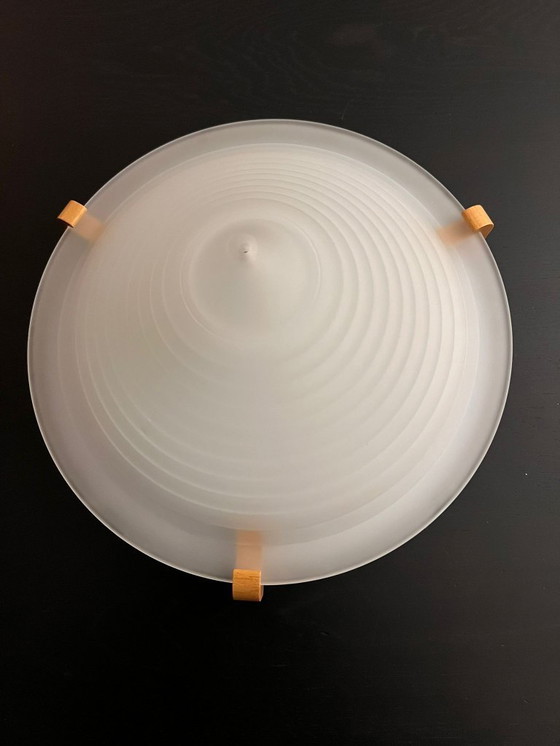 Image 1 of Vintage Ikea ceiling lamp opaline white glass 90s