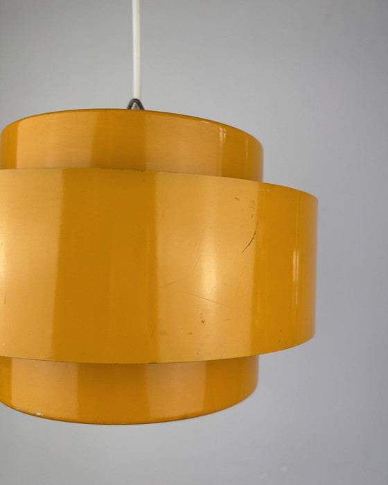 Image 1 of Space Age Ceiling Lamp, Fog & Mørup, 1960s Yellow, Denmark, Minimalistic Design, Retro-Futuristic Lamp, Sputnik Design Jo Hammer