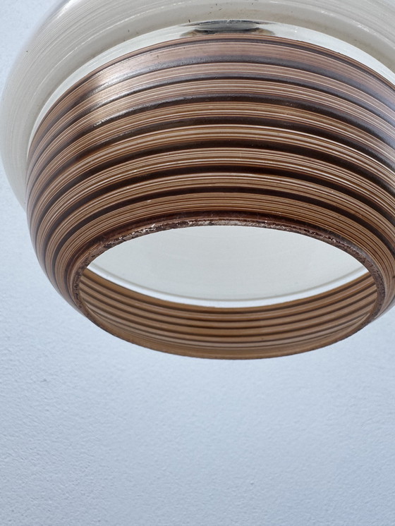 Image 1 of Lampada a sospensione in vetro in stile scandinavo degli anni '60