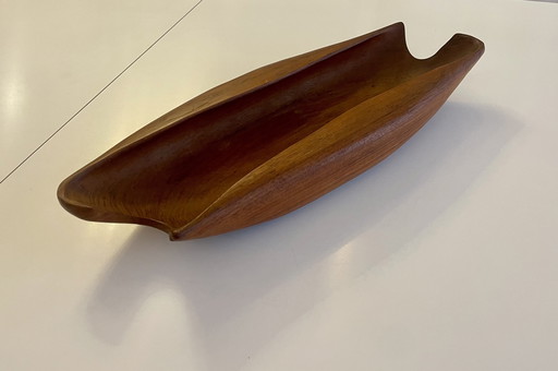 Handgearbeitete organische Teakholzschale 