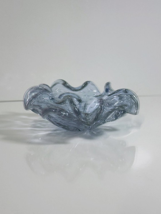 Image 1 of Alexandrit Glas Aschenbecher Murano Bullicante Bubbles Mid Century 50er 70er Italien Palo Santo Schale Neodym Flieder Rosa