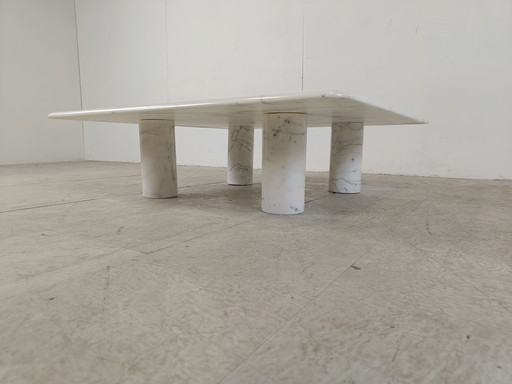 Table basse vintage en marbre de carrare