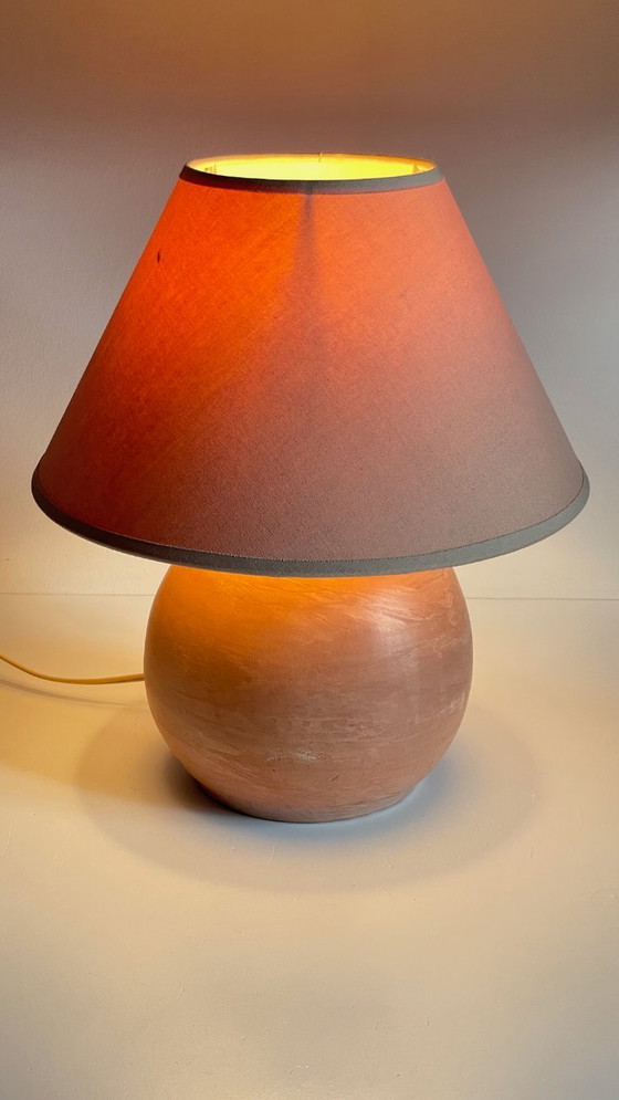 Vintage handgemaakte terracotta lamp – Tafellampen, Textile (photo 16 of 21)