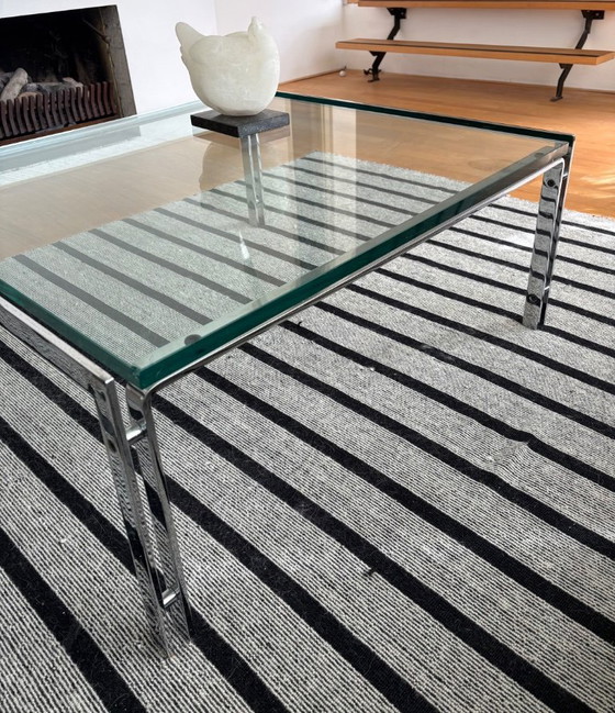 Image 1 of Table basse Metaform M1 en verre et chrome, excellent état