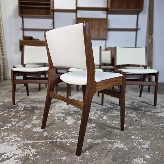 Image 1 of 8x Erik Buch Model 89 vintage jaren 60 Deense stoel gerestaureerd teak